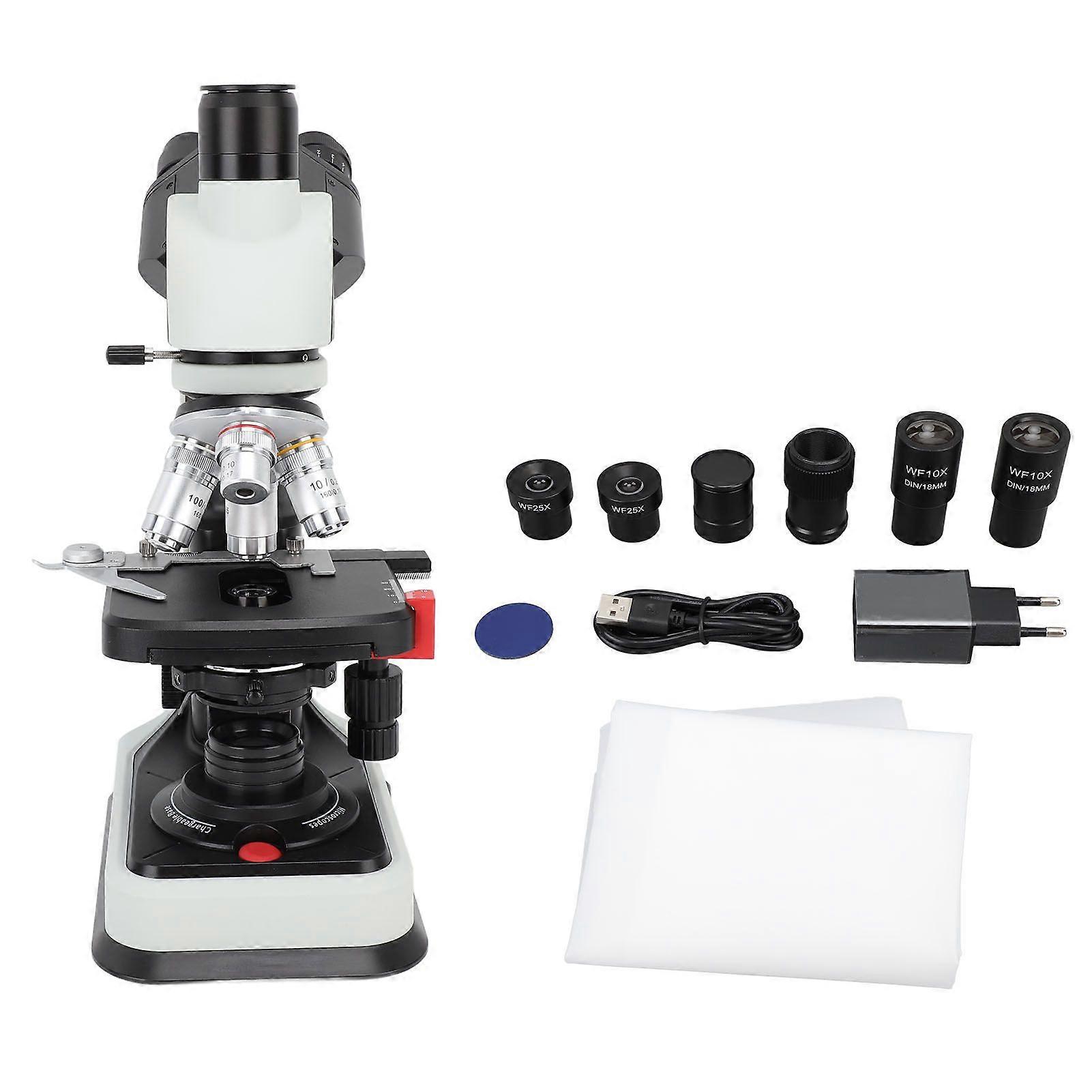 Compound Trinocular Microscope 40X to 2500X Magnification Laboratory LED Microscope