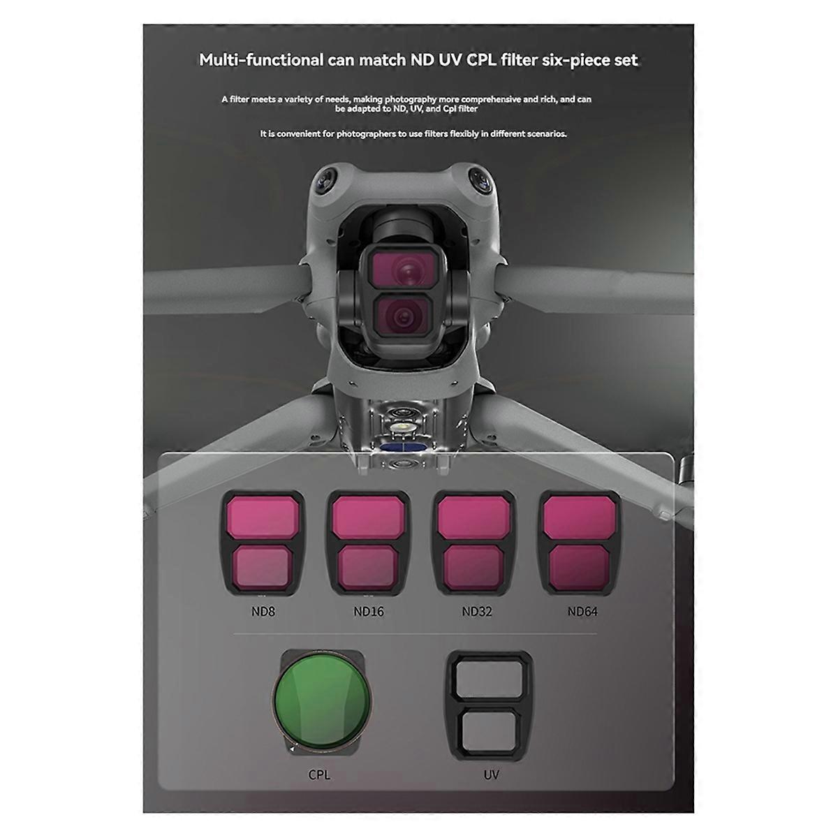 Filters Set for Air 3 Accessories,4Pack ND8 ND16 ND32 ND64