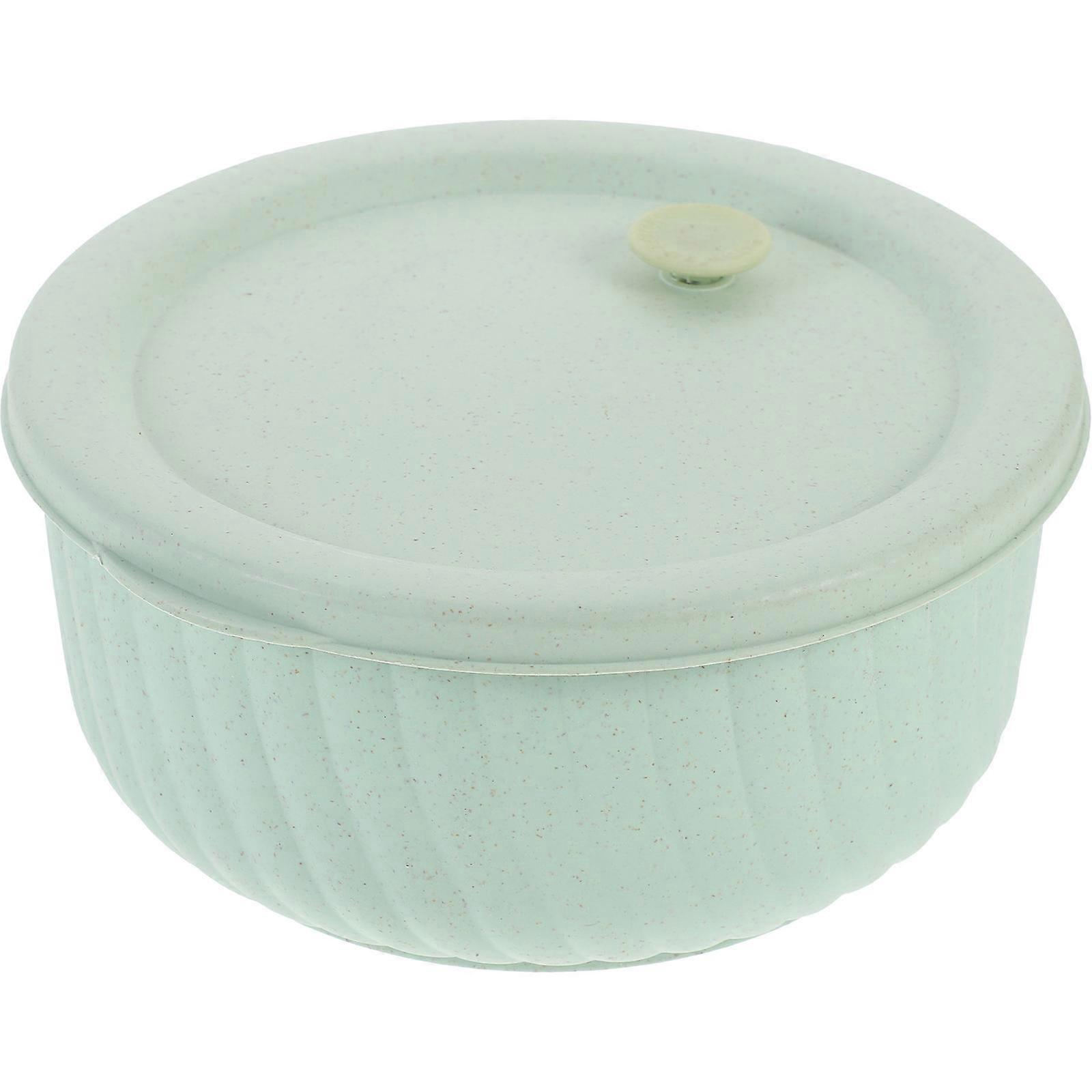 Salad Container For Lunch Bento Box Office Use Rectangular Simple Design Wheat Straw 1Pcs