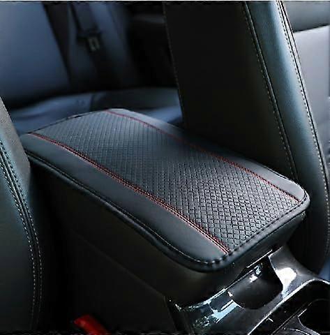 Car Armrest Cushion Cover Universal Fit Center Console Pad Armrest Protector Black And Red