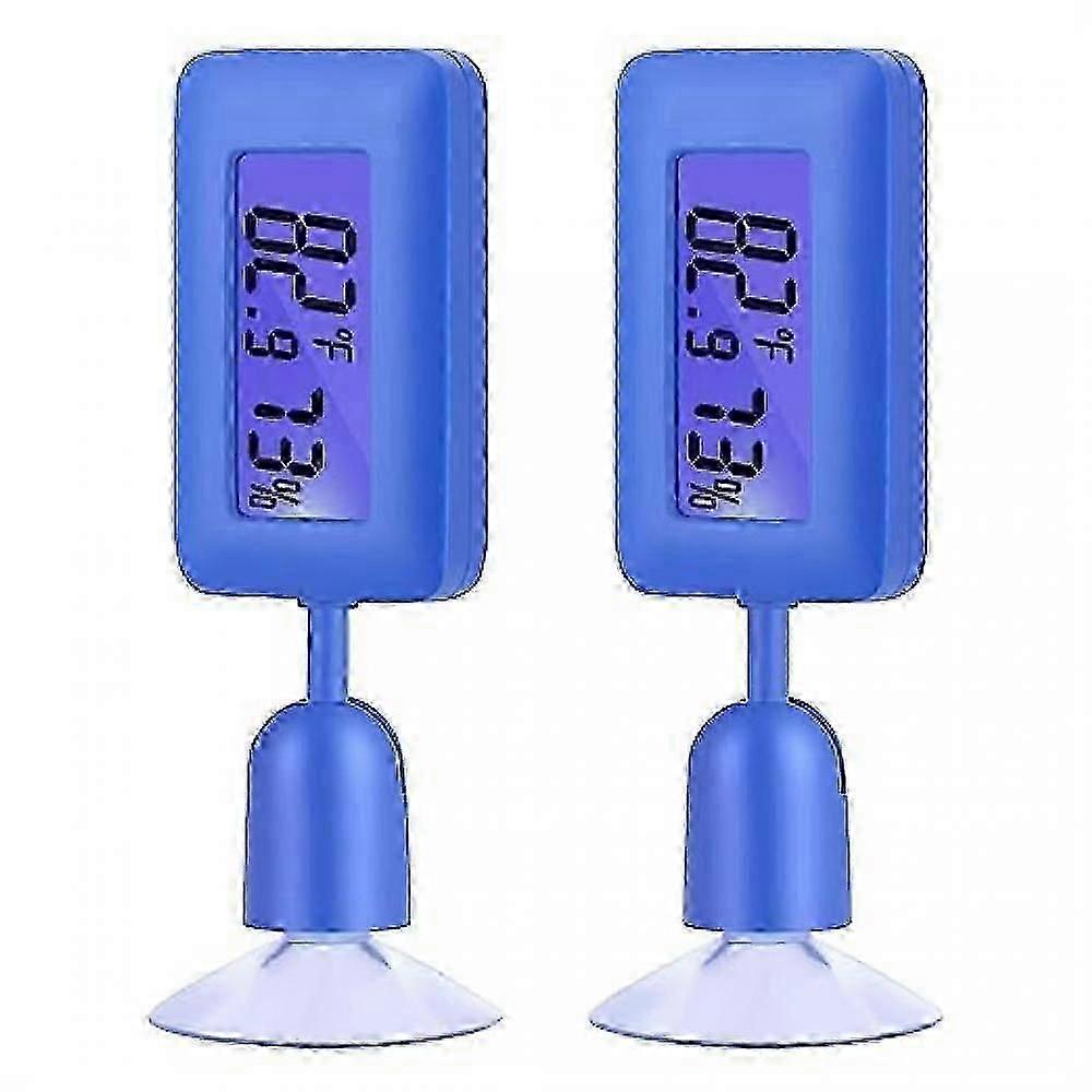 2 PCS Reptile Thermometer And Hygrometer, Which Can Measure -20-60 , Aquarium Thermometer Hygrometer - Blue