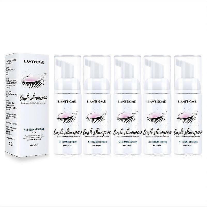 1-5x Eyelash Extension Shampoo and Brush Lash Foaming Cleanser for Extensions and Natural Lashes