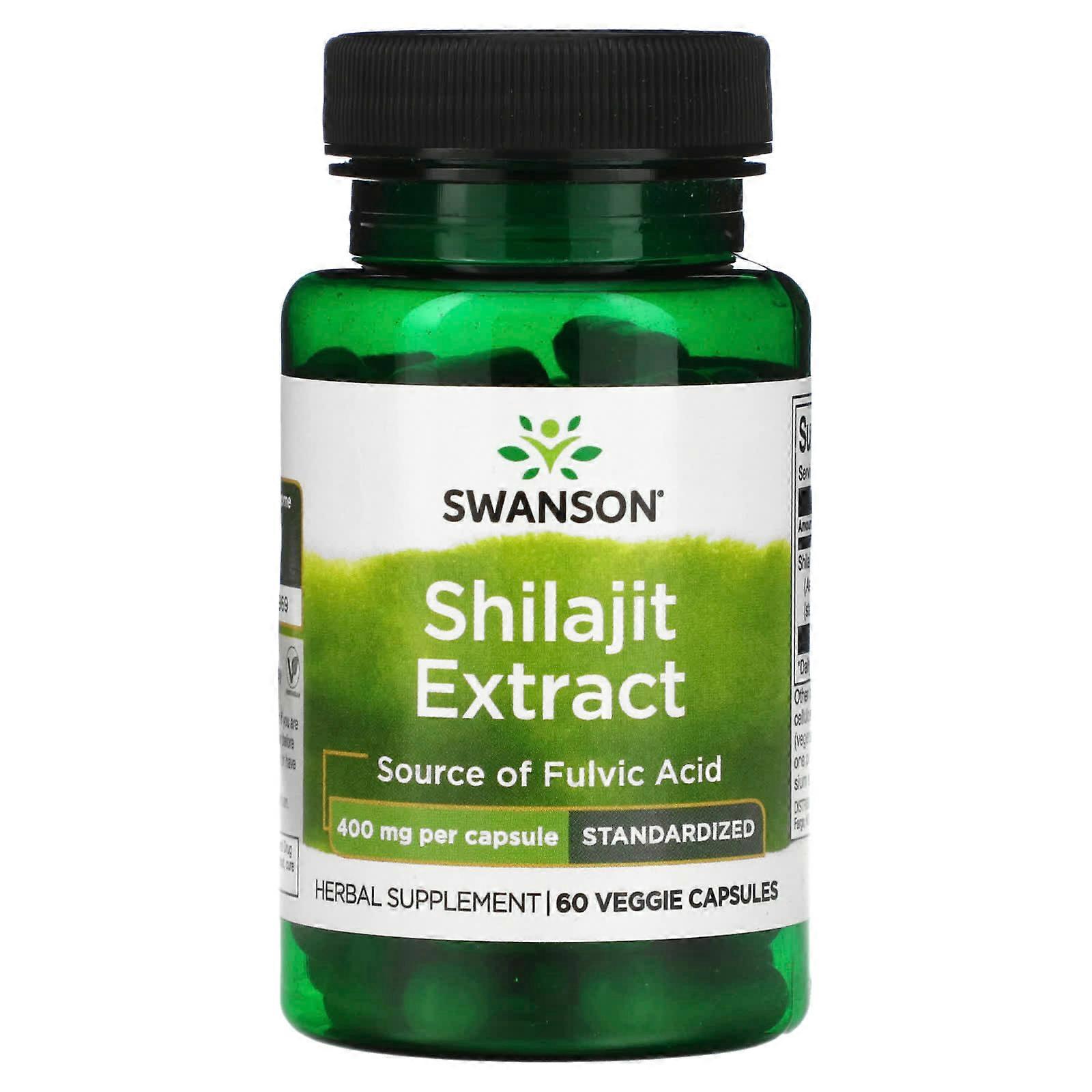 Shilajit Extract, Standardized, 400 mg, 60 Veggie Capsules