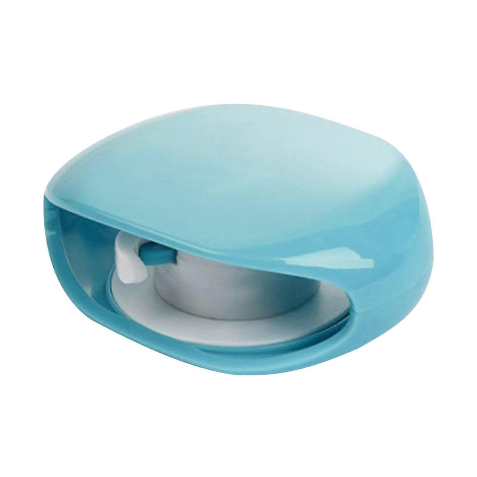 Retractable Cable Reel Travel Box Small Winder Case Horizontal Cord Retractor Blue Compatible With Phone USB Tablet