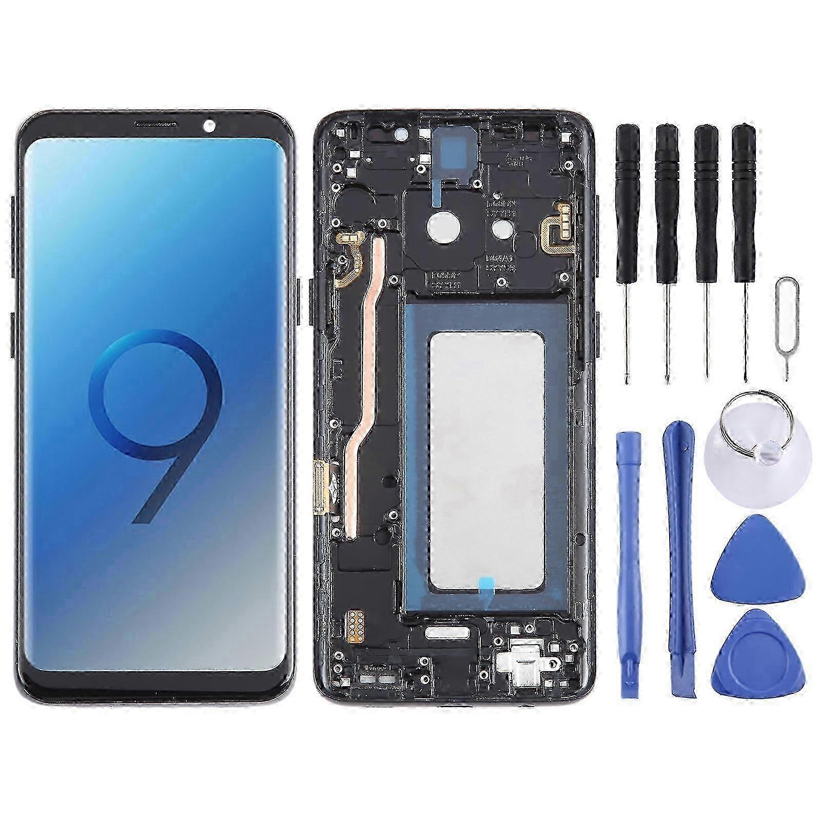 For Samsung Galaxy S9 Sm-g960 Tft Lcd Screen Digitizer Full Assembly With Frame (black)
