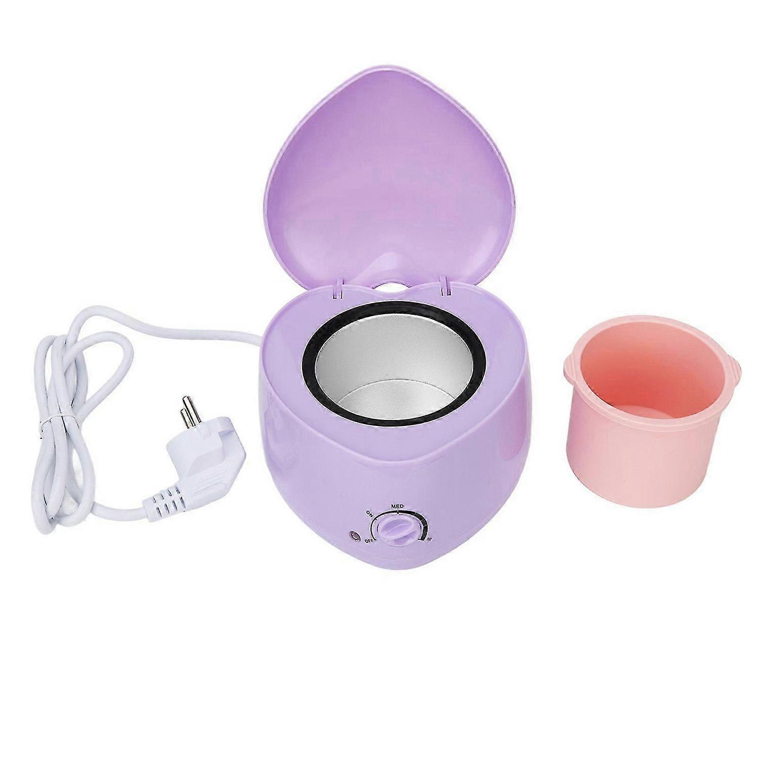 Mini Wax Heating Machine Heart Shaped Silicone Inner Pot Easy Cleansing Wax Warmer Device Purple EU Plug 220V