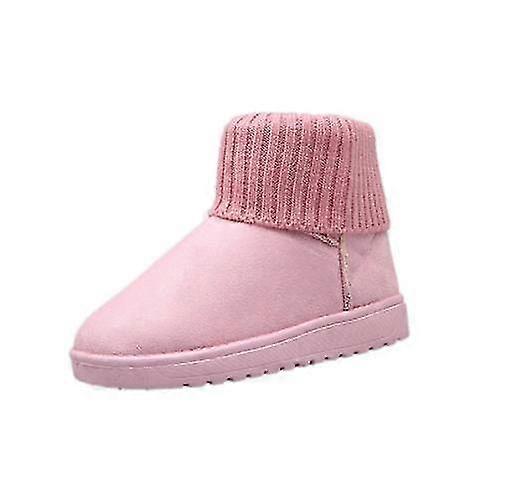 Bottes de neige pour femmes, semelles plates, polaire épaisse, chaudes, couleur unie, hiver 2025-2022