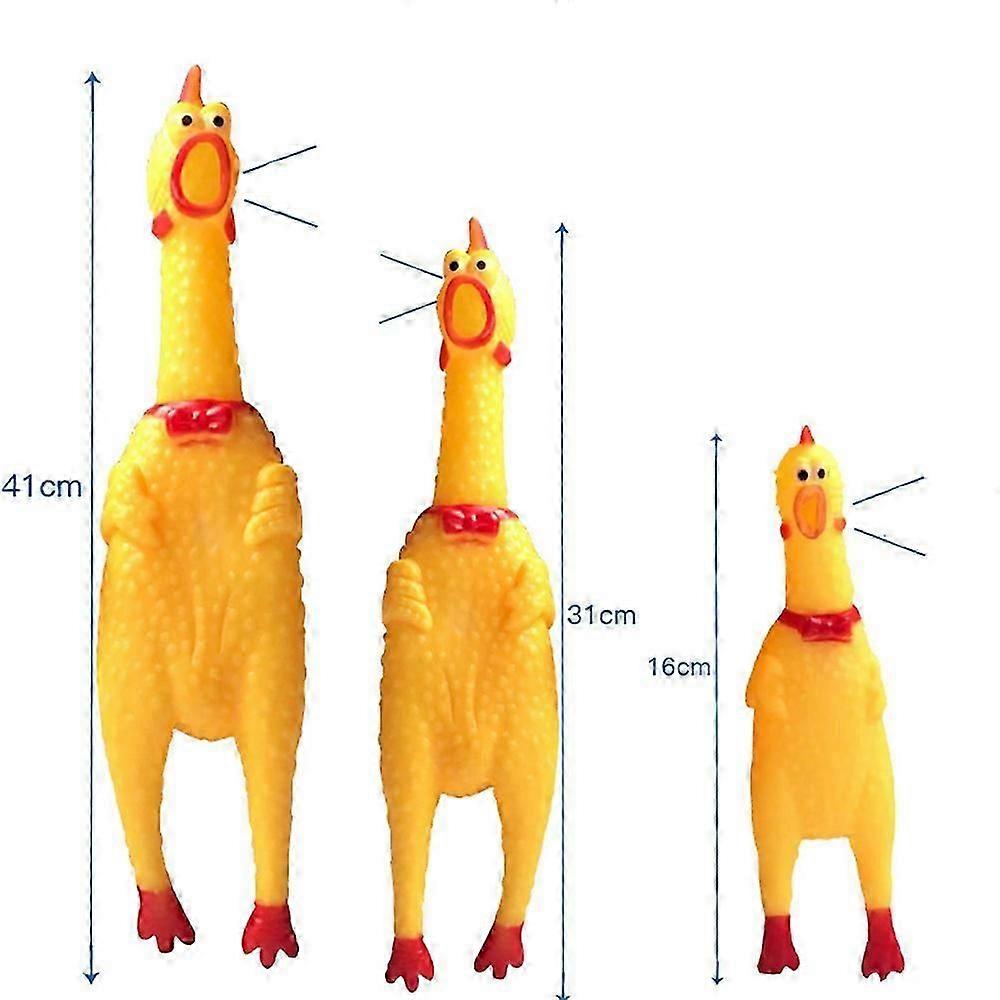 New Pet Dog Squeak Toy Screaming Chicken Squeeze Dog Chew Toy Durable And Fun Yellow Rubber Exhaust Chicken Toys