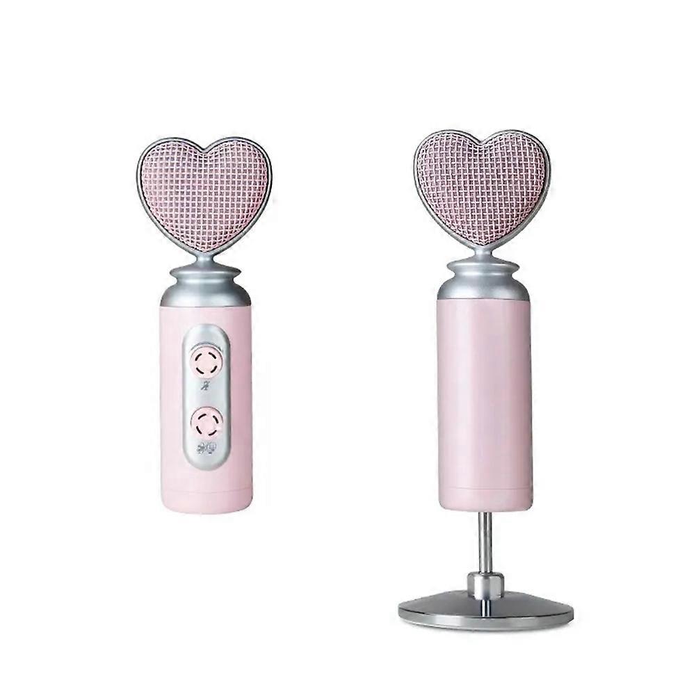 Reduction Condenser Microphone for Mobile Phone Live Streaming Pink