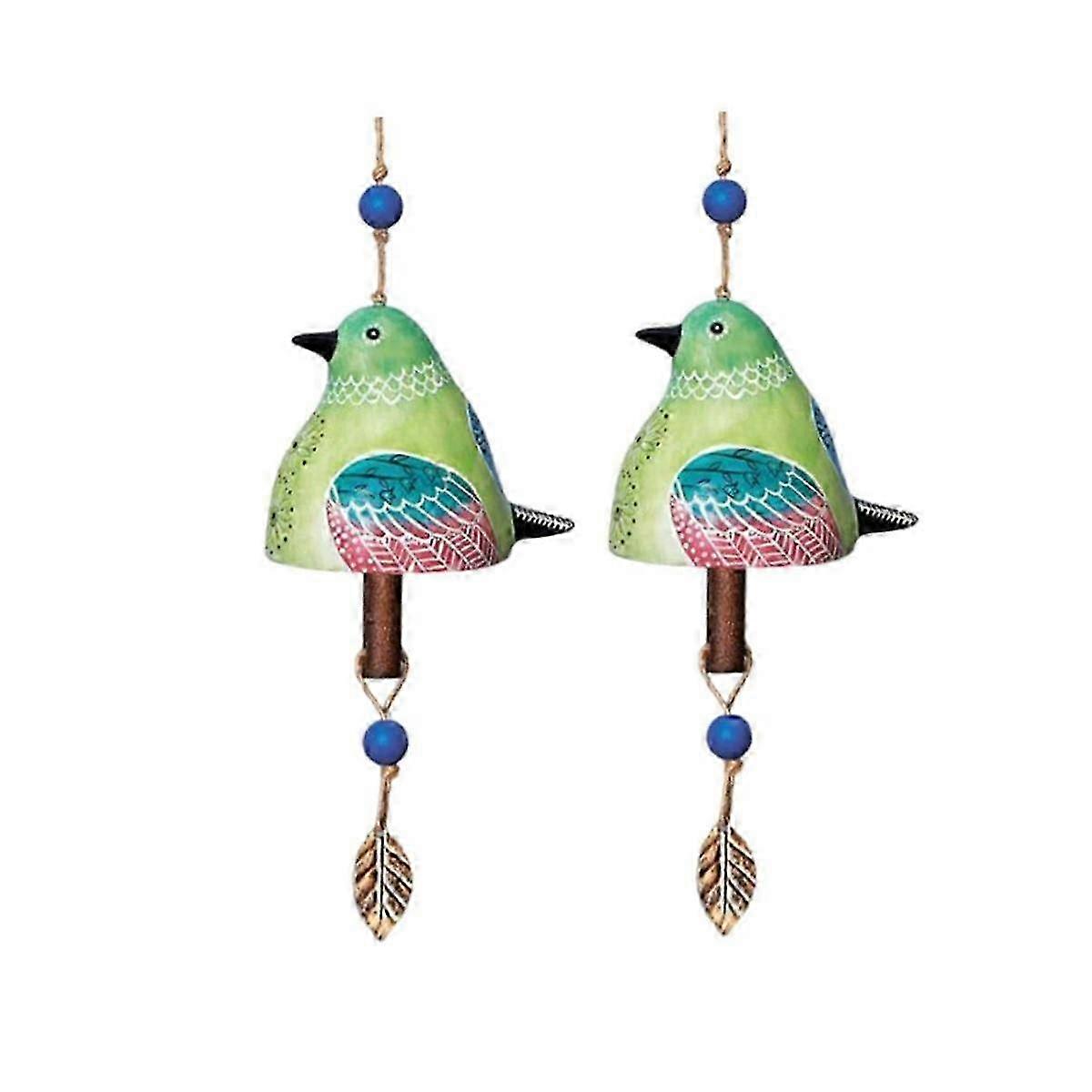 2PCS Bird Song Bell Bird Song Bell Wind Chime Bird Song Bell Garden Decor Hanging Rustic Wind Chime--