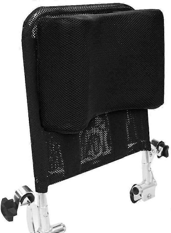 Wheelchair Adjustable Headrest Cushion With Back Handle Tube And Neck Support For 16" 20", Black