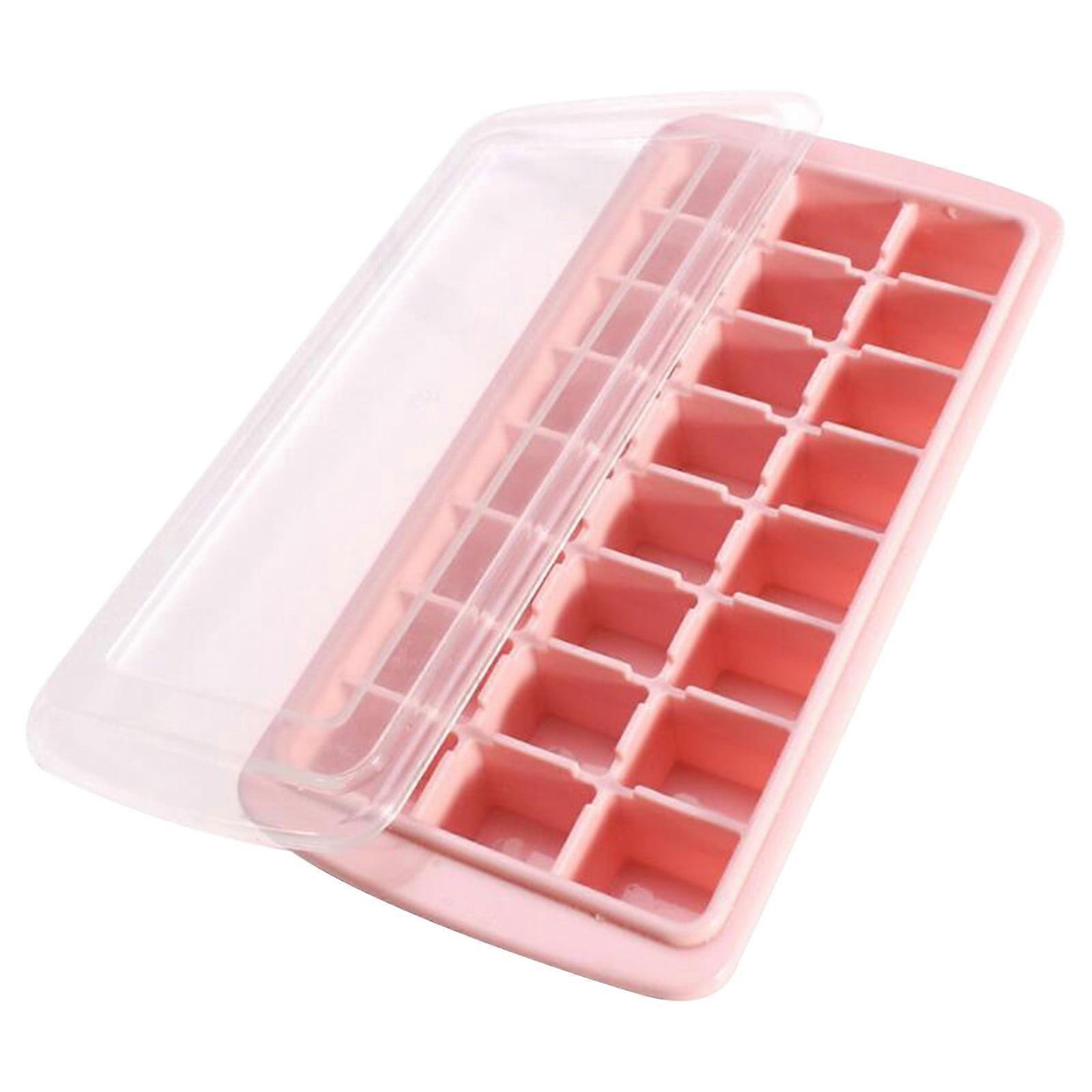Fankiway Ice Cube Tray, Ice Making 24 Square Ice Tray Home Ice Making with Lid
