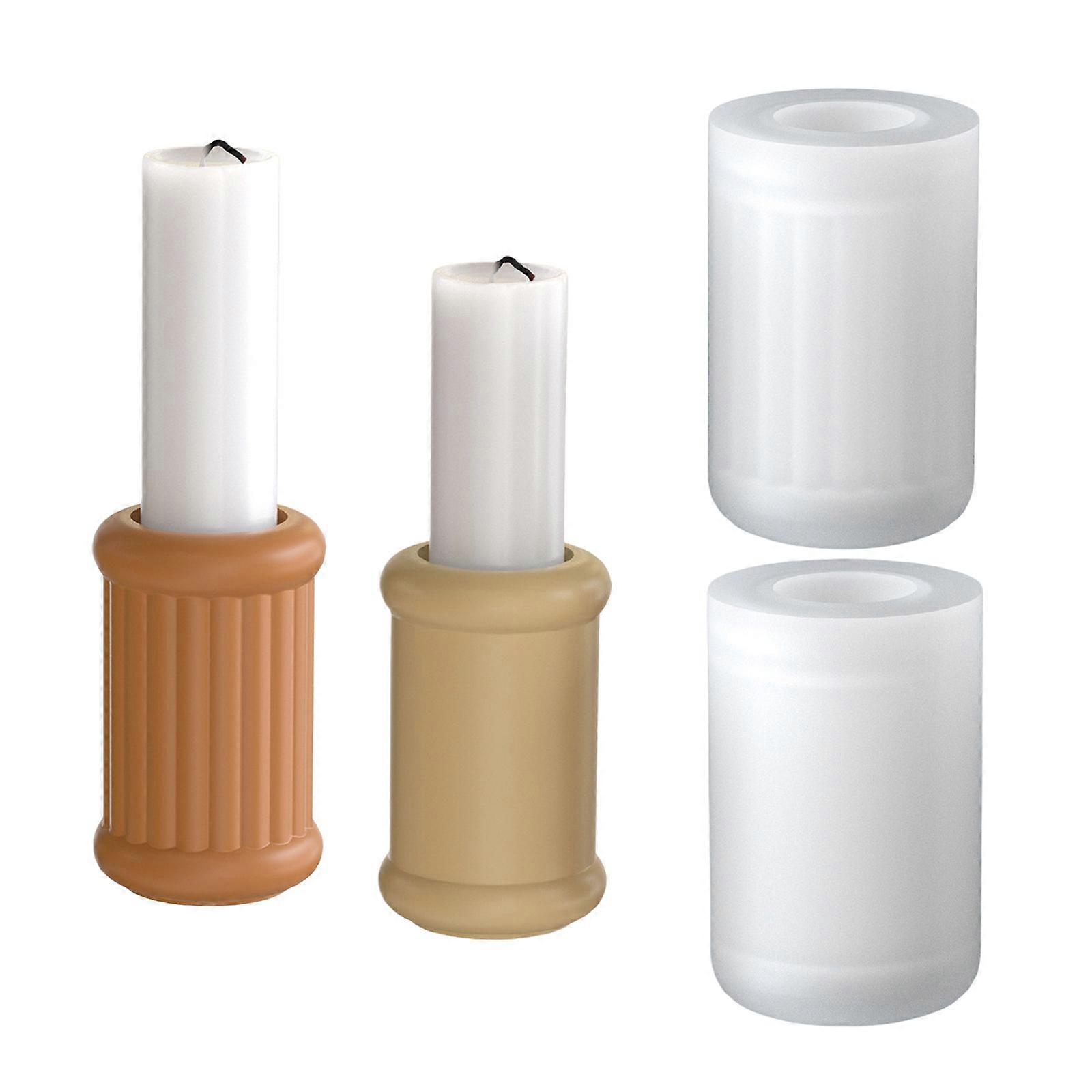 Cylinder Shape Silicone Mould Set for Creating Unique Resin Candle Bases and Decorative Pieces Multicolor