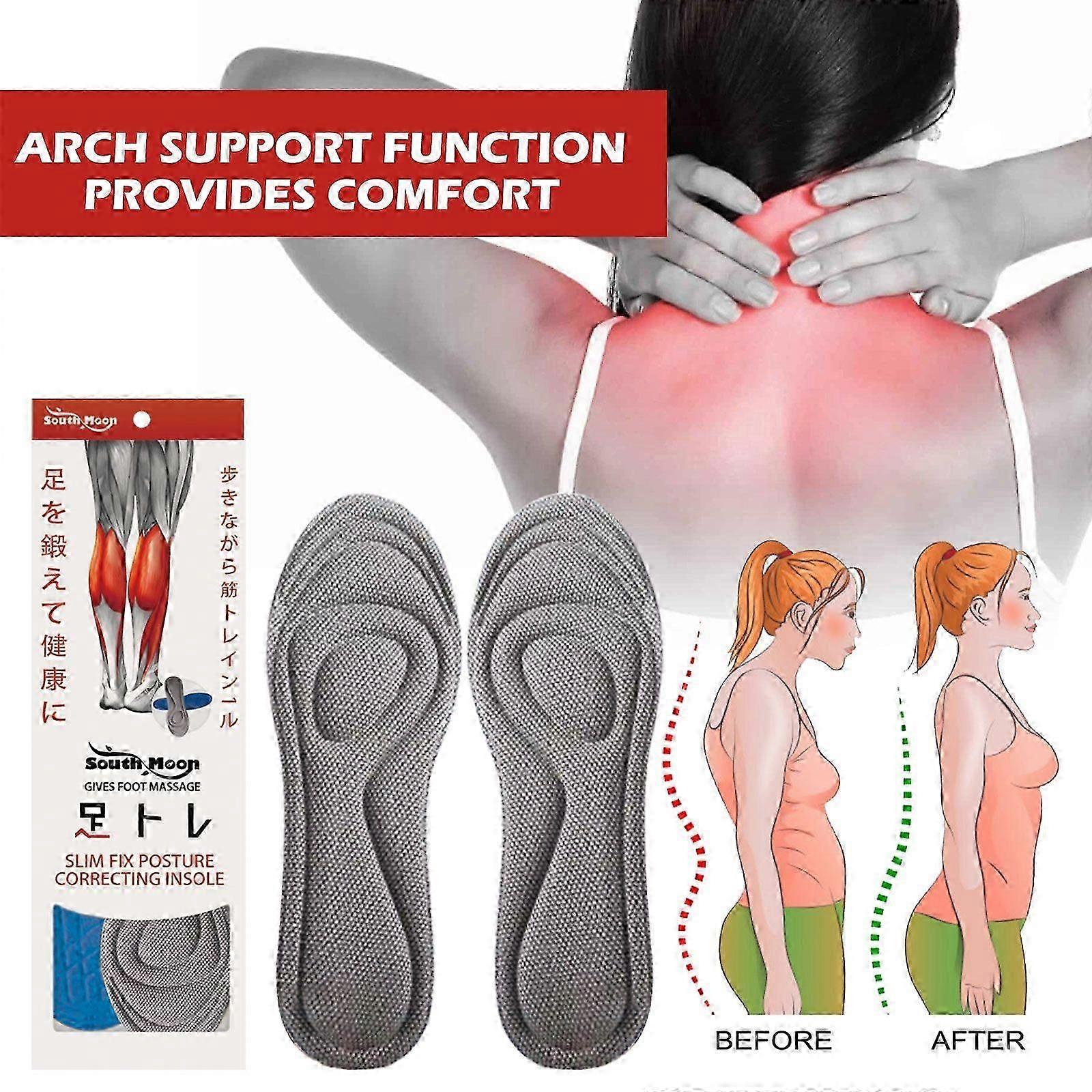 Slim Fix Posture Correcting Insoles - Relieve Joint Pain , Improve Posture with Breathable Cotton