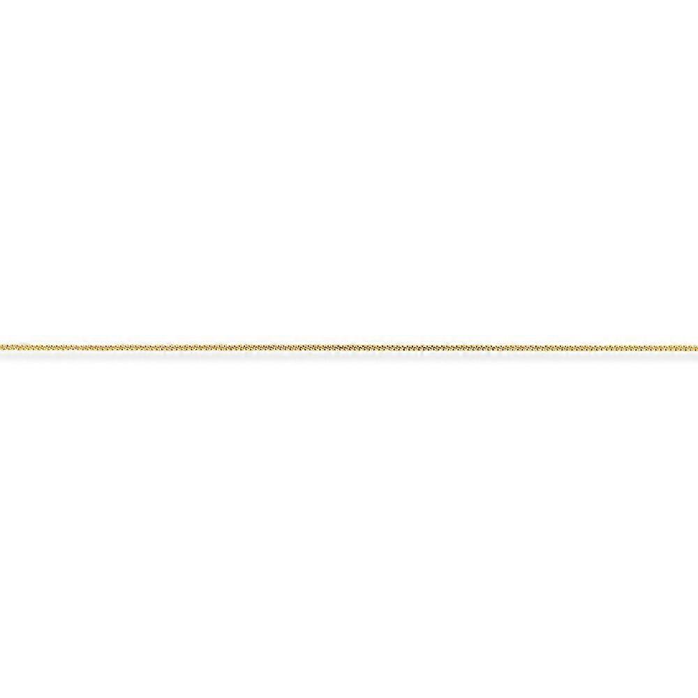 Jewelco London 9ct黄金 - 紧密连接的经典Curb吊坠链条项链 - 0.9mm规格