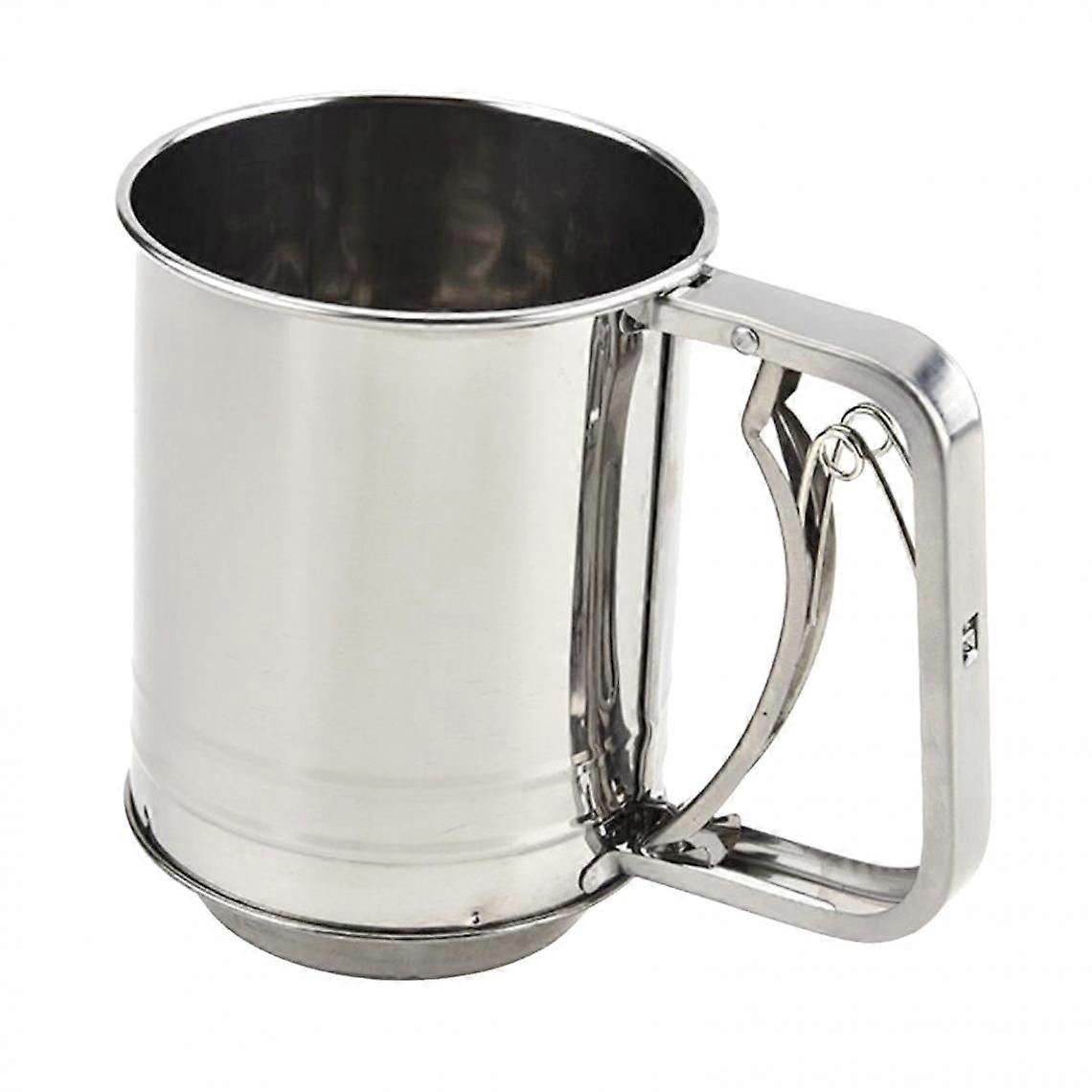 Flour Sieve Hand Crank Agitator With Double Layer Handle Mesh Sifter