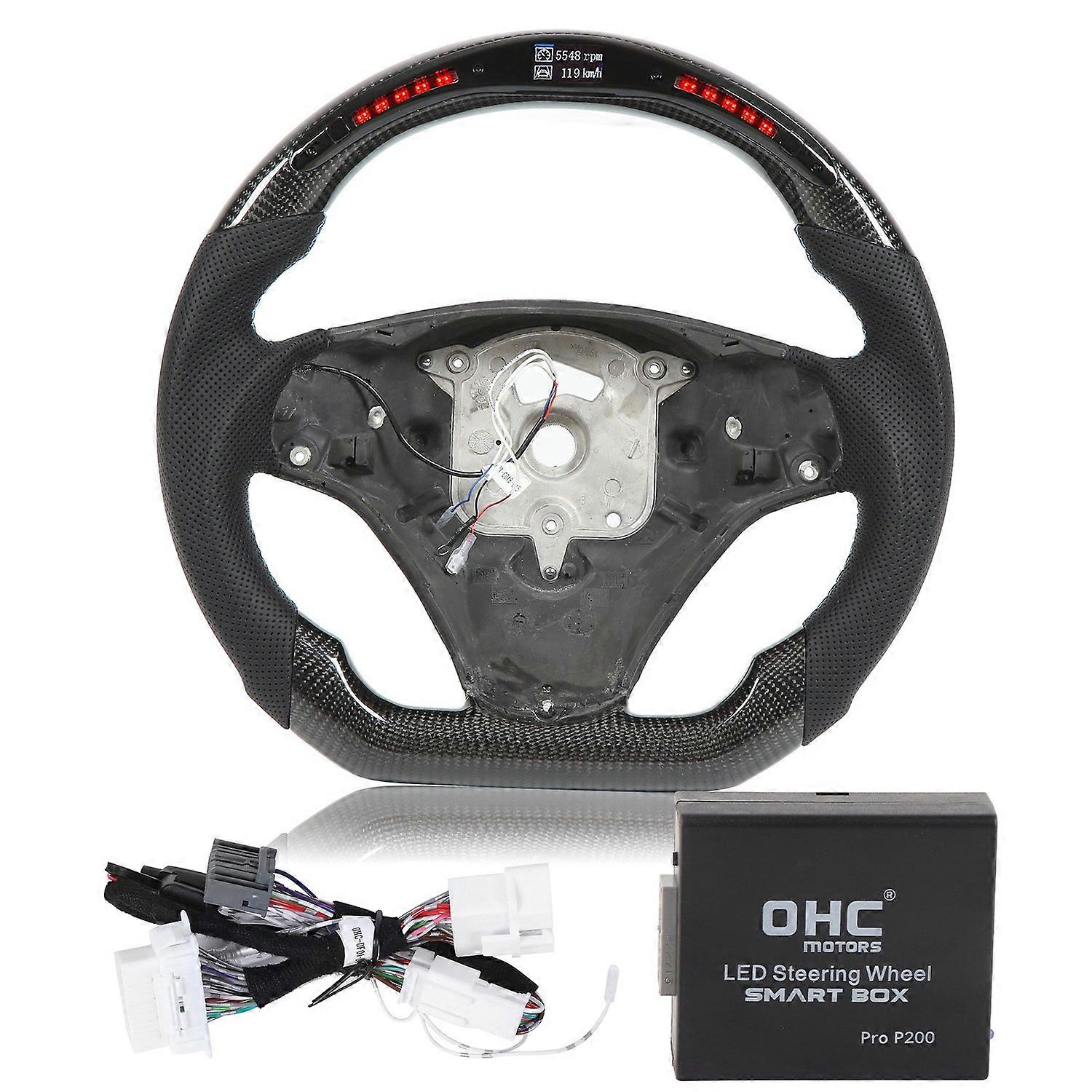 Carbon Fiber LED Display Shift Lights Steering Wheel Replacement for 1 3 Series E82 E90 E91 E92 E93 