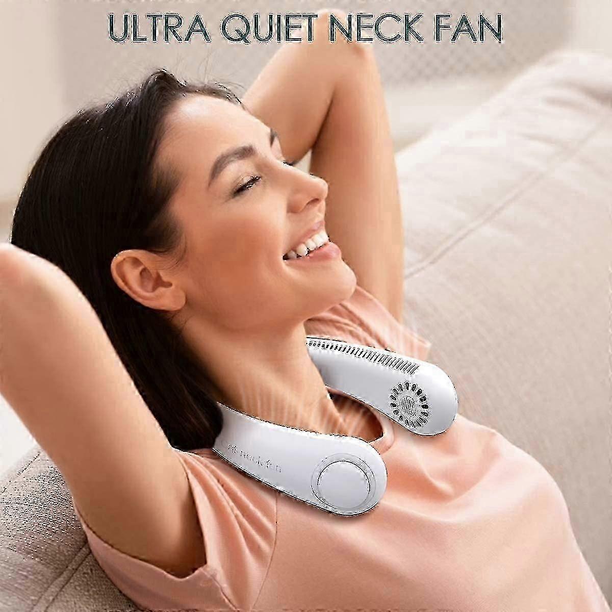 Leafless Hanging Neck Fan - White for Household Use