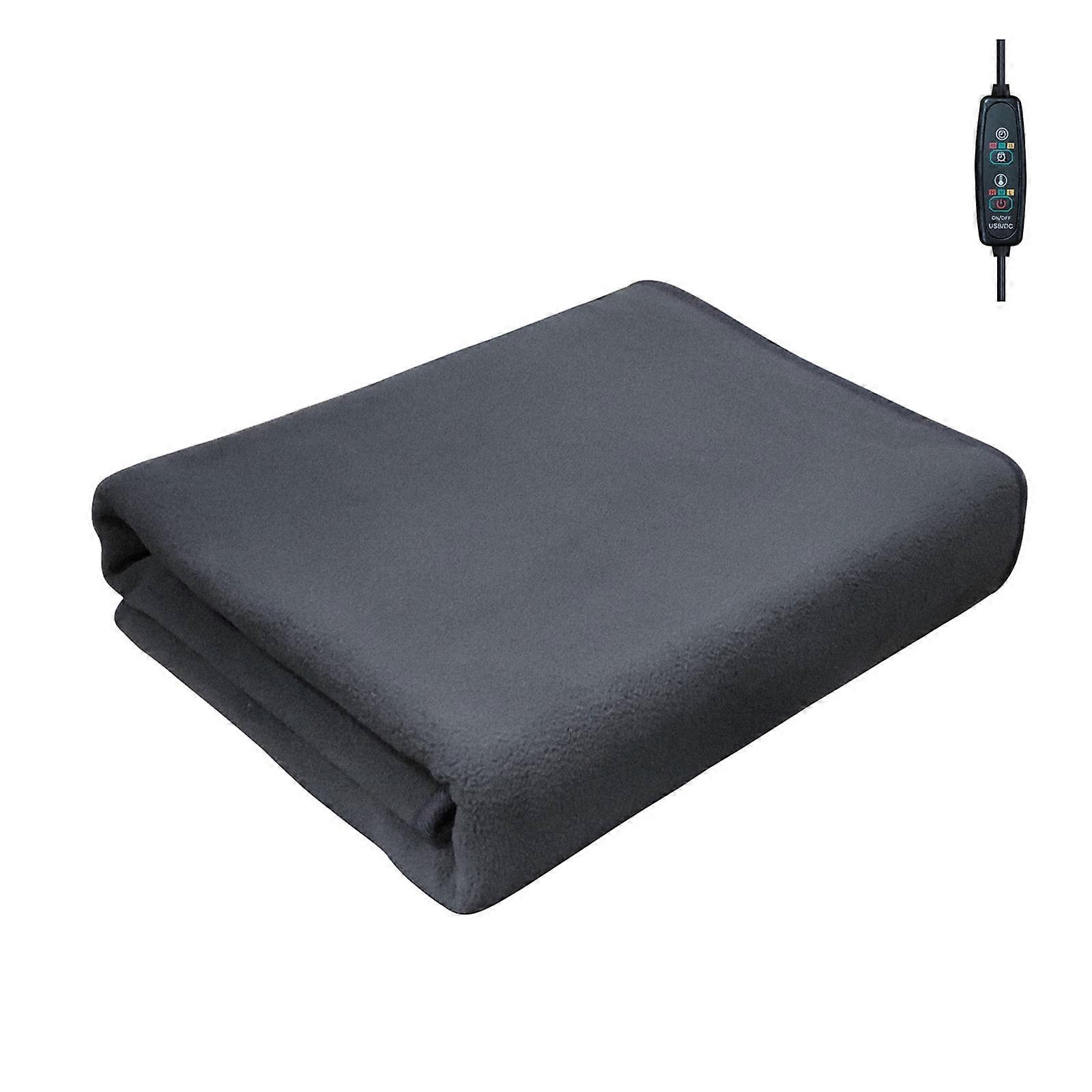 5V Single Layer USB Heating Blanket 150×80cm Gray - Adjustable Electric Blanket Set, Compatible with Standard Bedding
