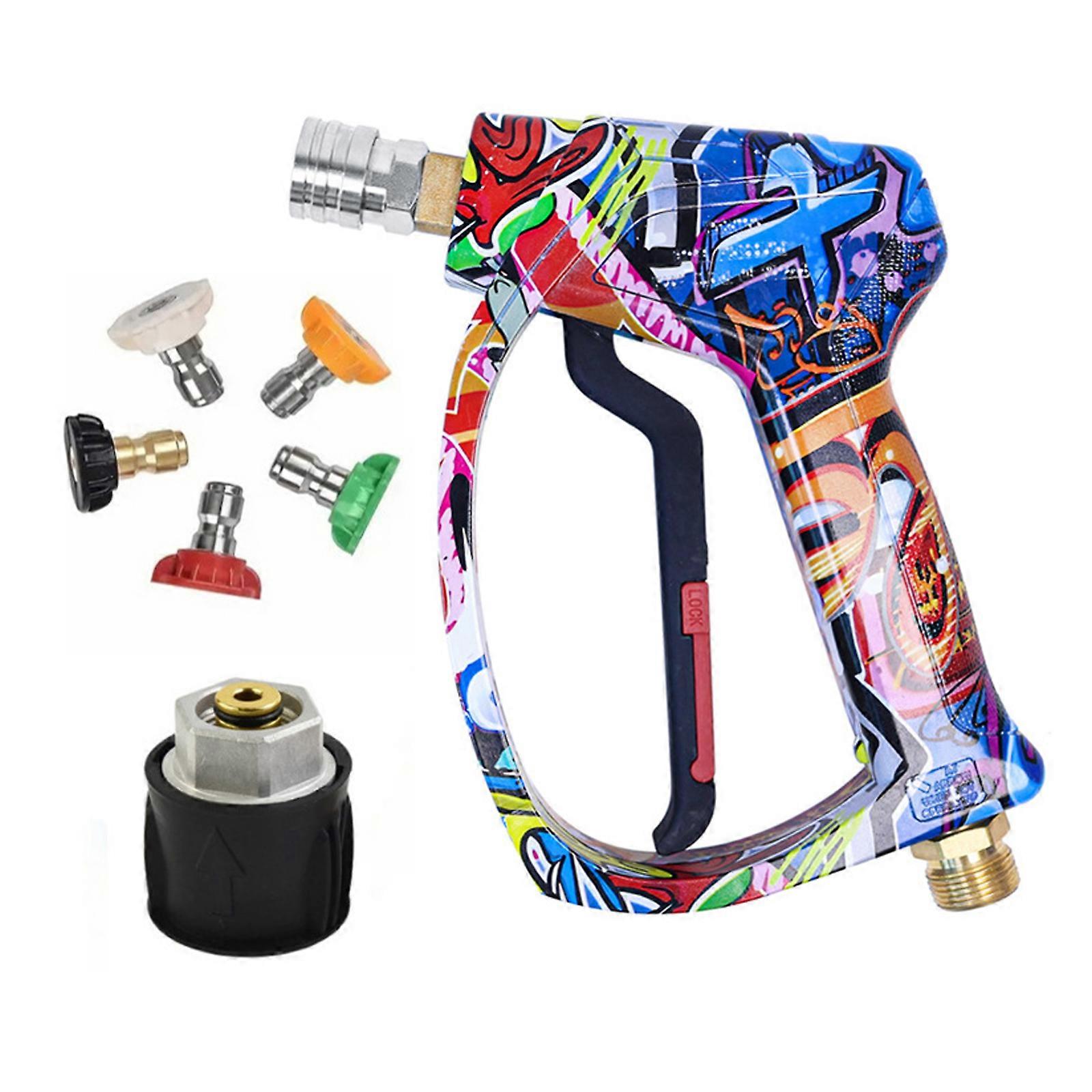 Adjustable Pressure Car Cleaning Guns Multipurpose Outdoor Washer Tool Water Efficient Operation Ergonomic Handle Multicolor