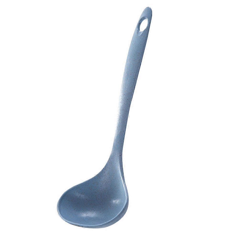 Long Handled Straw Soup Spoon Ladle for Kitchen Use Blue