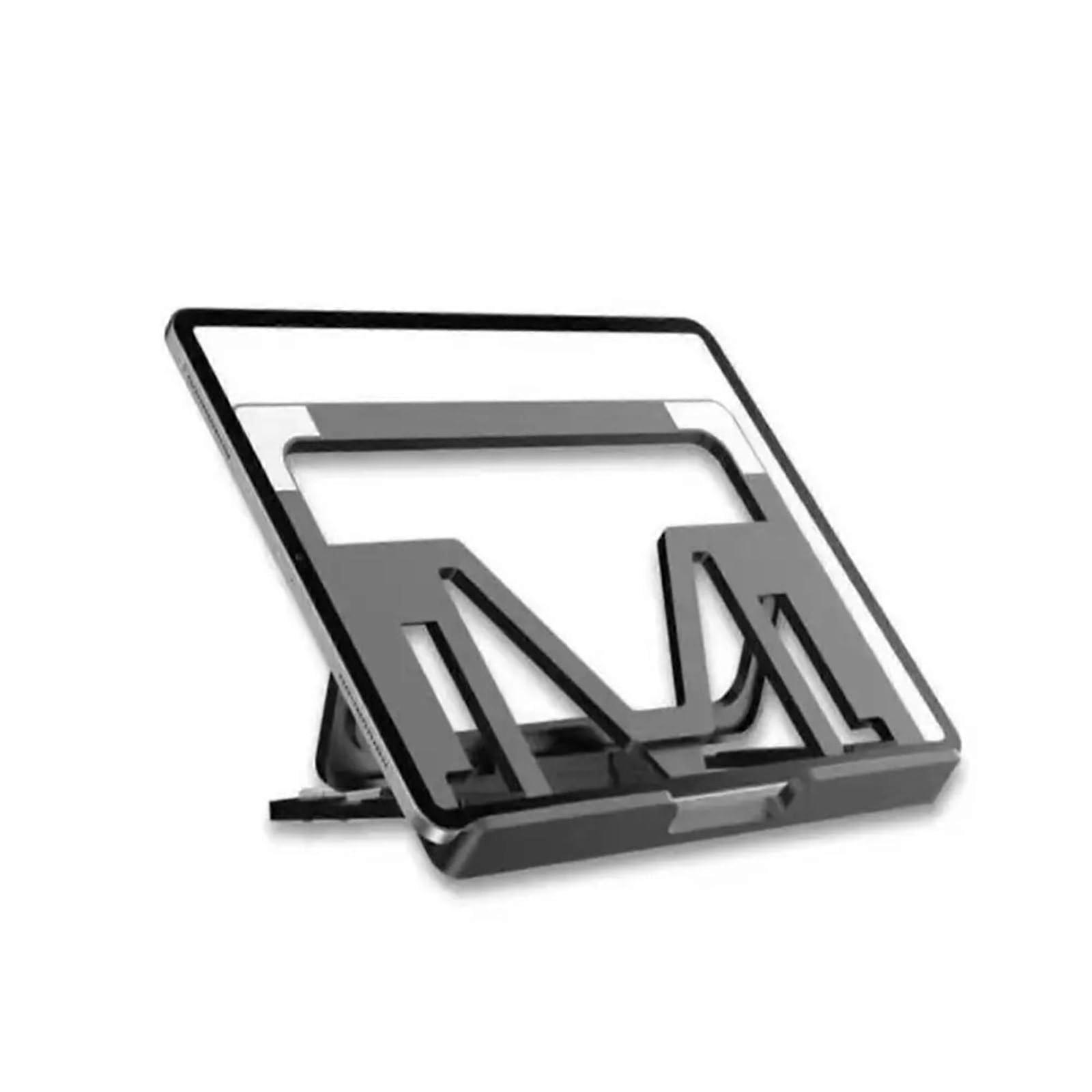 Laptop Cooling Pads Simplicity Plastic and Silicone Laptop Cooling Base AntiTip Folding Notebook Stand Black