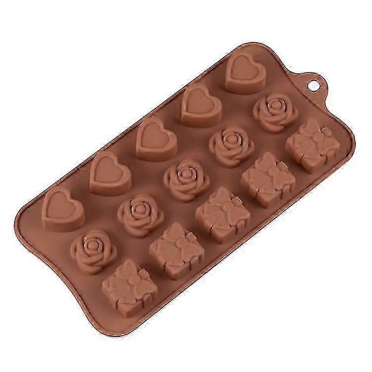 ECELEN روز هدية قلوب (لون عشوائي) قوالب سيليكون متنوعة، الغذاء الصف سيليكون العفن للشوكولوهات، الحلوى، الهلام، مكعبات الثلج.