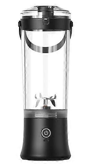 Portable Electric Blender Smoothie Maker 600ml Cup with 6 Blades 2 Modes 4000mAh for Shakes Black