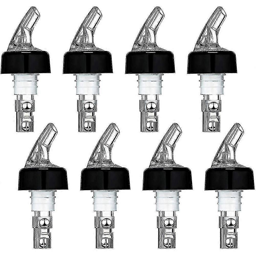 8 Pieces Automatic Measured Bottle Pourer, Spout Bottle Pourer With Tail And Collar, Liquor Bottle