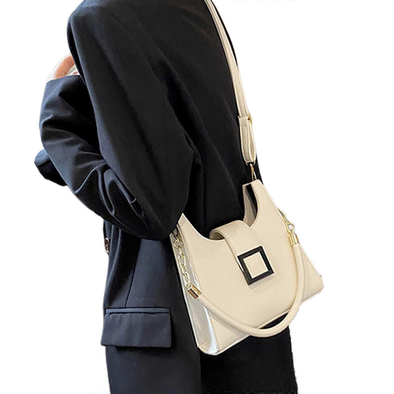 Borsa da donna alla moda Piccola frizione con cerniera di sicurezza Borsa a tracolla versatile con tracolla regolabile Custodia di moda bianca