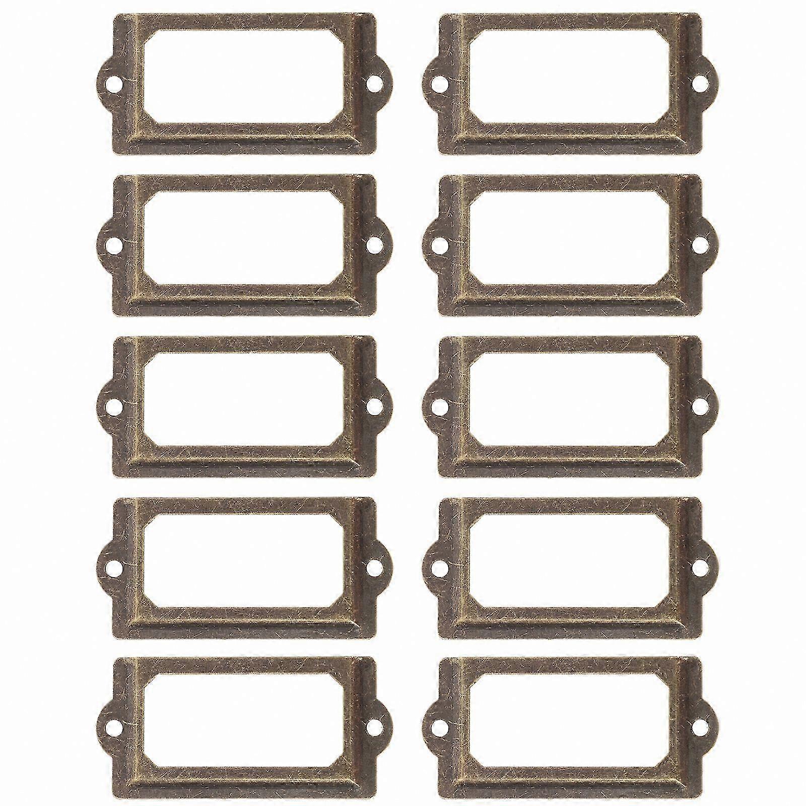 Rectangular Iron Label Holders, 7x3.3cm, 12 Pieces for Organization, Vintage Metal Drawer Tags
