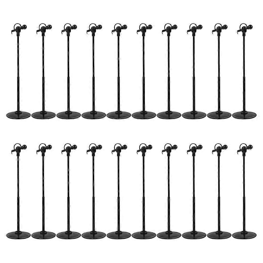 Black Miniature Microphone Prop for Decoration 20Pcs Plastic Toy Microphone Set