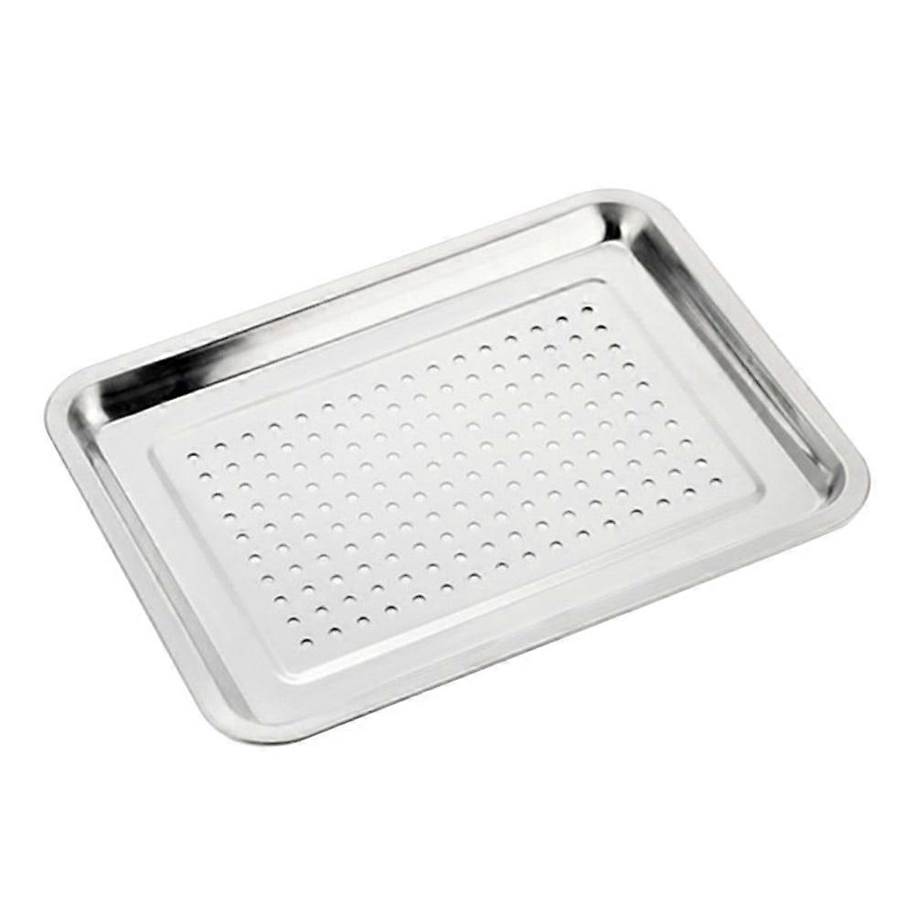 Thickened Stainless Steel Rectangular Tray Drainer Multifunctional Drying Plate Fried Chicken Plates Kitchen Accessories