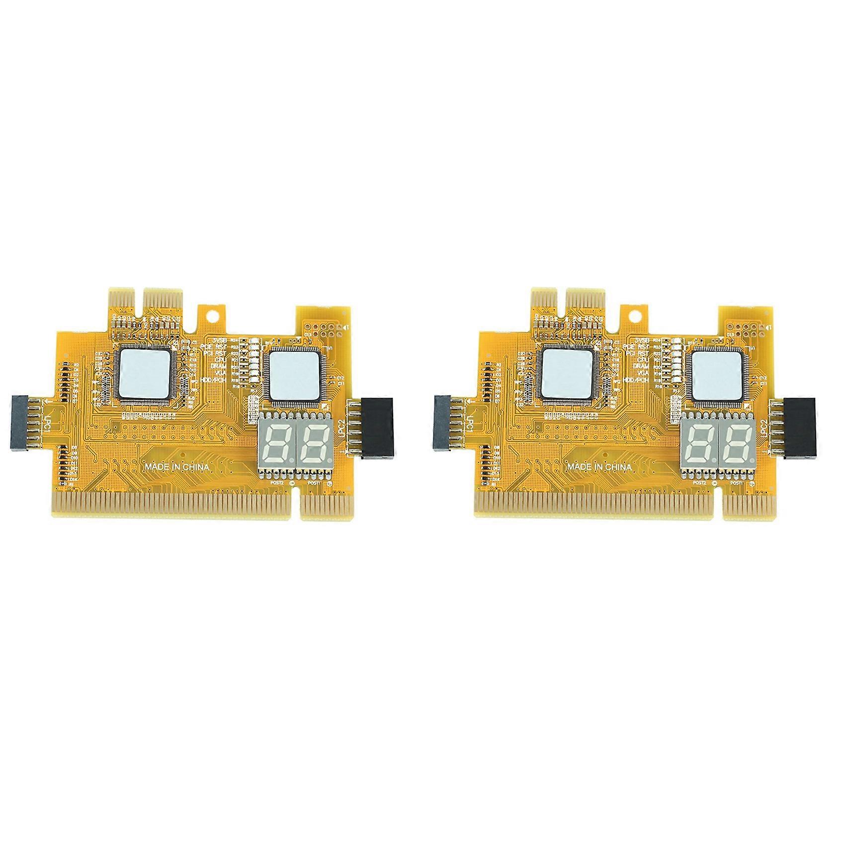 2X Detect Tool PCI-E LPC Multi Use Diagnostic Card Laptop Desktop Test Post LED Indicator PC Motherb