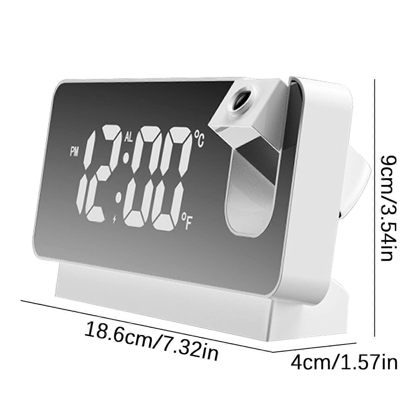 Kayannuo Back to School Home Decorations, Mirror Projection Clock LED Display, Mute Electronic Alarm Clock Compatible with White