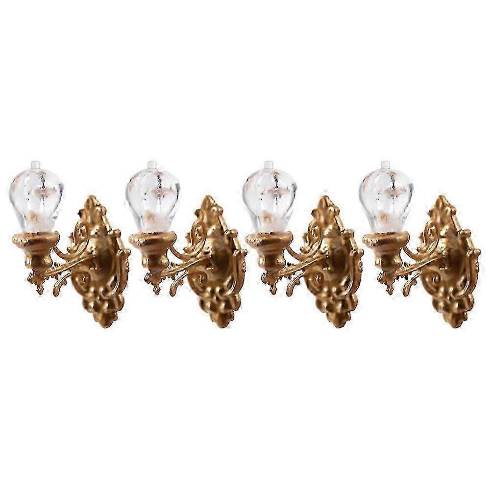 x 4pcs Simulated Mini Wall Lights Model Light Model Sand Table Lamp Decorations