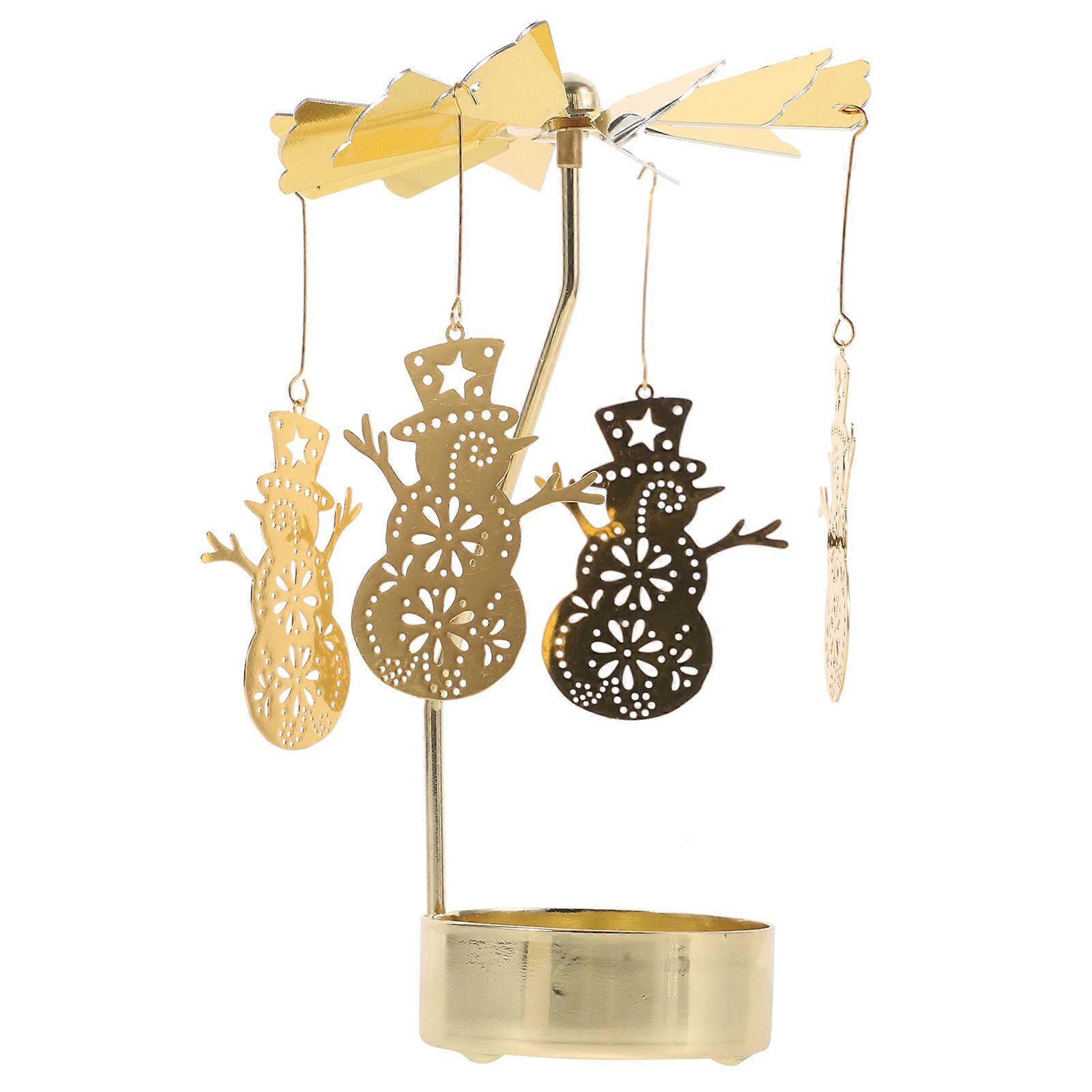 Carousel Candle Holder Iron Material Winter Party Decorative Item 1Set