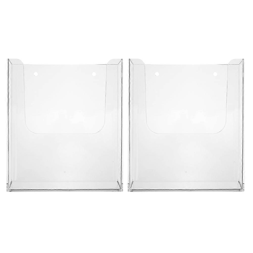 Brochure Display Acrylic Pamphlet Holder for Wall Mount 2Pcs Transparent