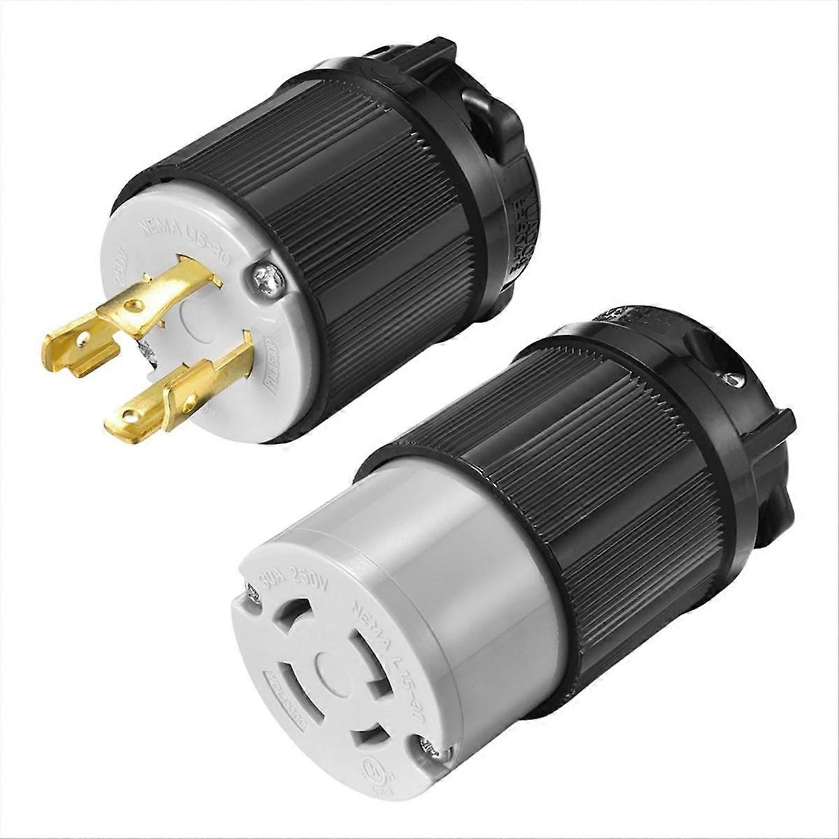 NEMA L15-30P/30C Male/Female Plug Connector ,30Amp,AC 250 Volt