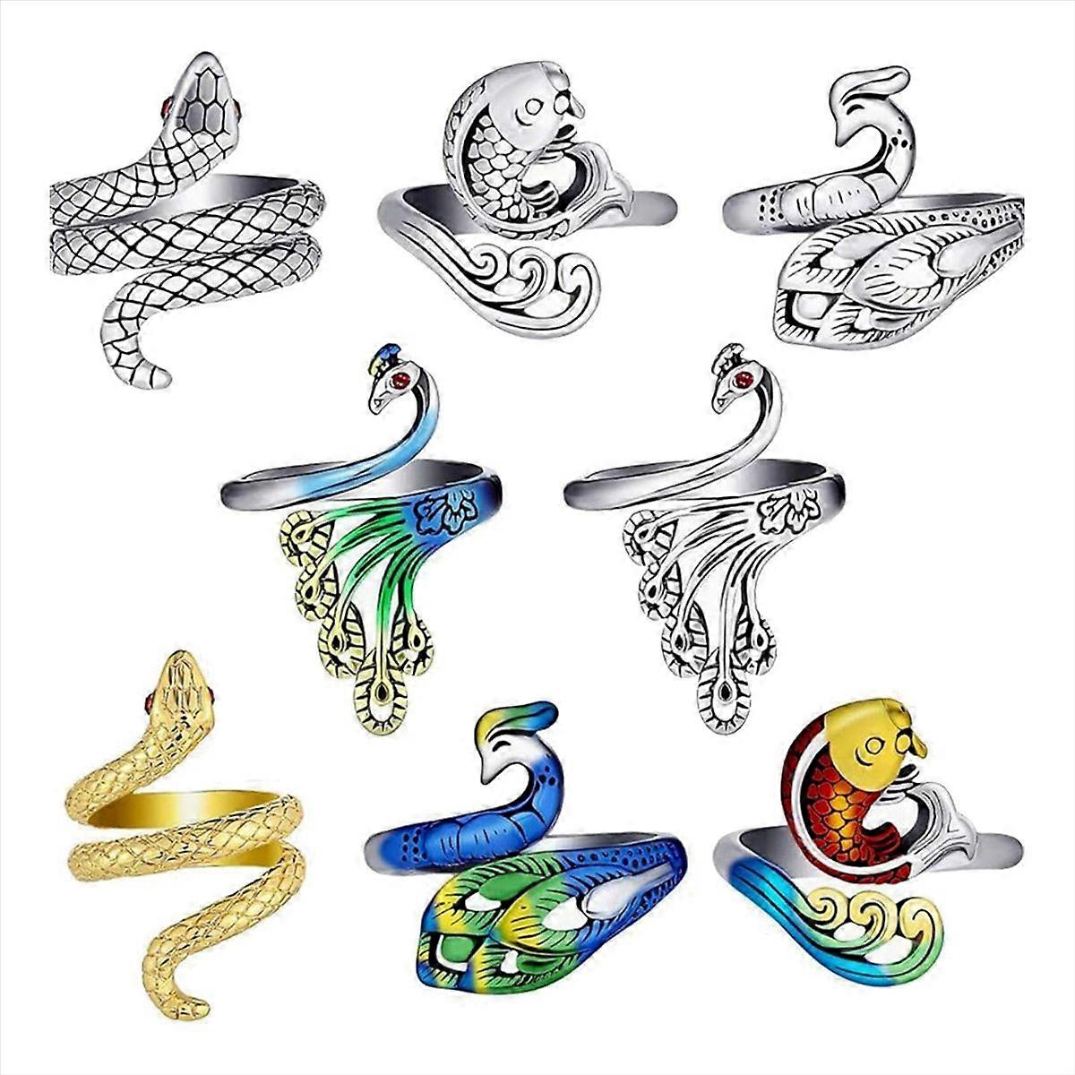 Juego de 8 anillos de ganchillo ajustables