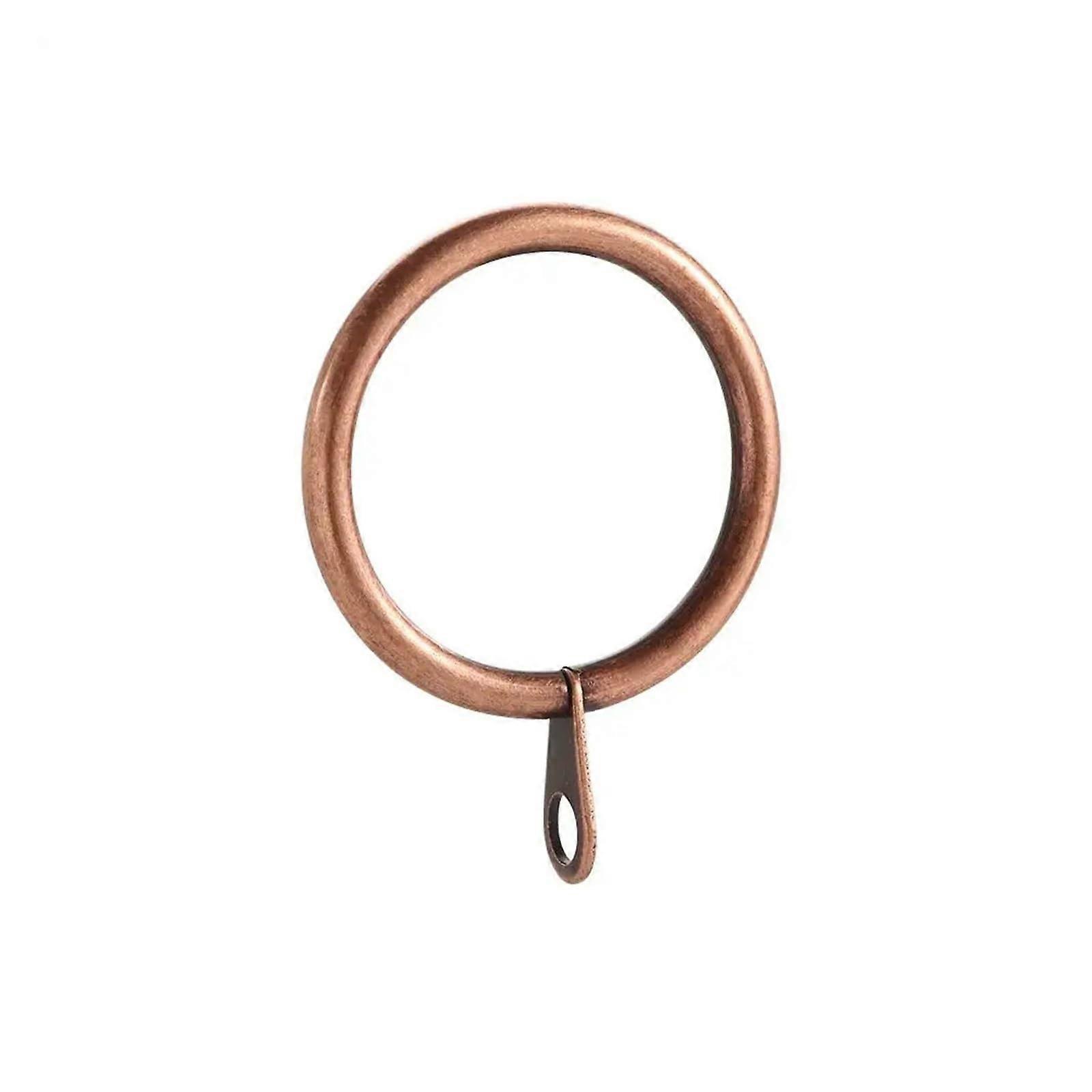 Copper Curtain Rings for Rods with Hooks, Smooth Sliding Metal Design, Set of 6