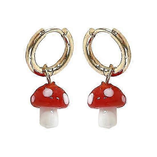 Mushroom earrings for women with smooth surface, decorative and durable design