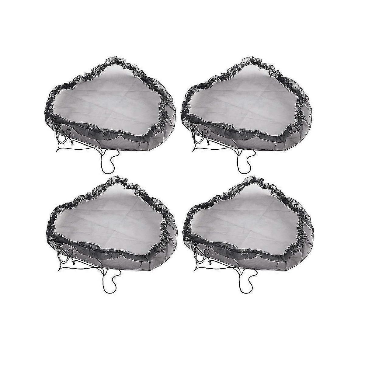 4 Pack Rain Barrel Net Covers - Leaf Resistant Rain Barrel Net Covers With Drawstring