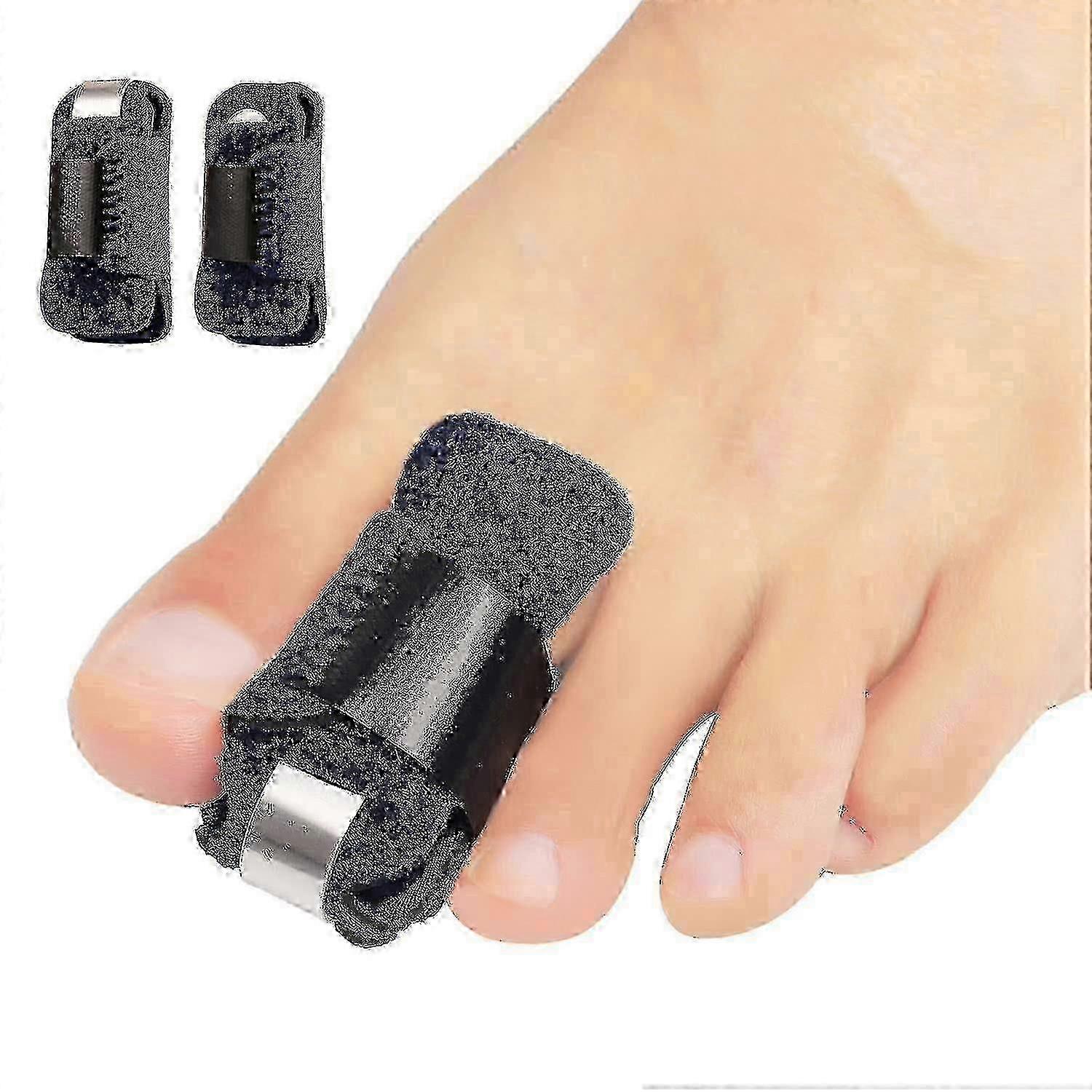 Adjustable Toe Splint Brace For Hammer/Overlapping Toes - Aluminum Support With Breathable Fabric Straps_1