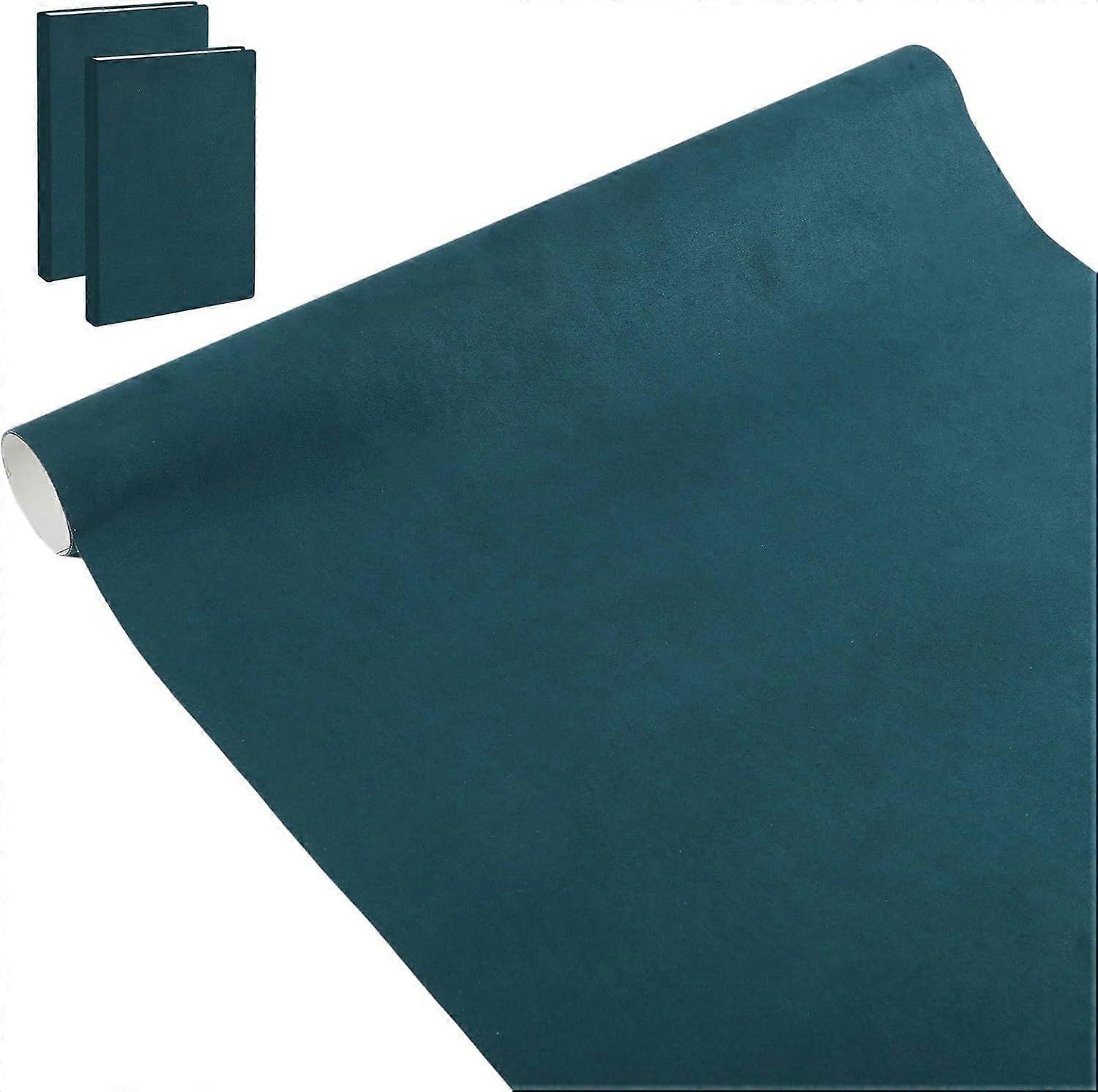 Teal Book Cloth for Book Binding 40x17inch Suede Fabric Surface Paper Backed Washable and Reusable Protective Cover Book Binding Materials for Adult D