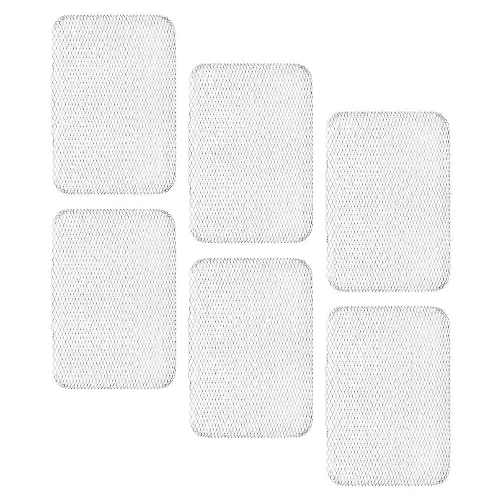 Outdoor Silver Barbecue Mesh Grill Mat for Grilling 6 Sheets Pack