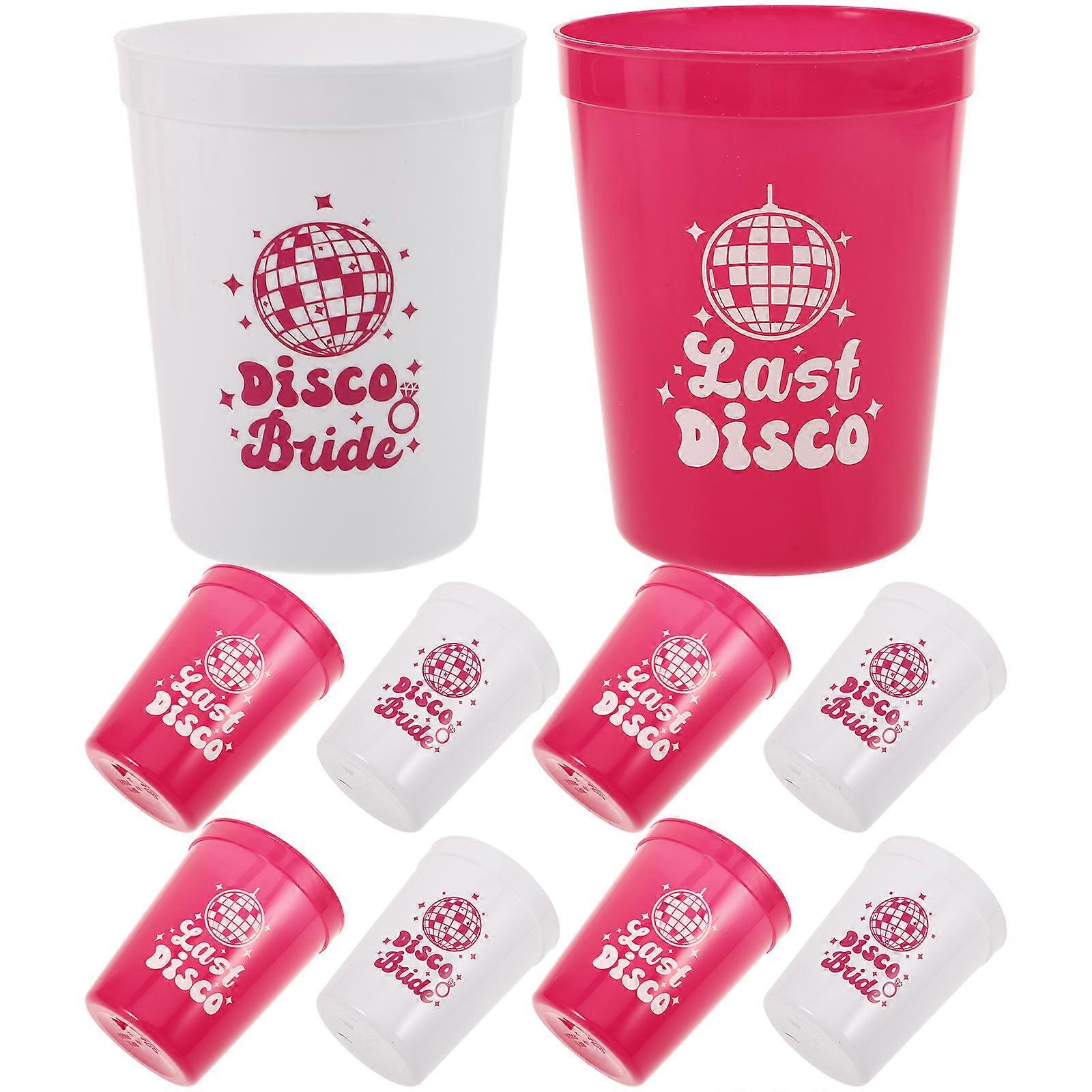 Disco Plastic Beverage Cups for Party Use 10Pcs Assorted Colors