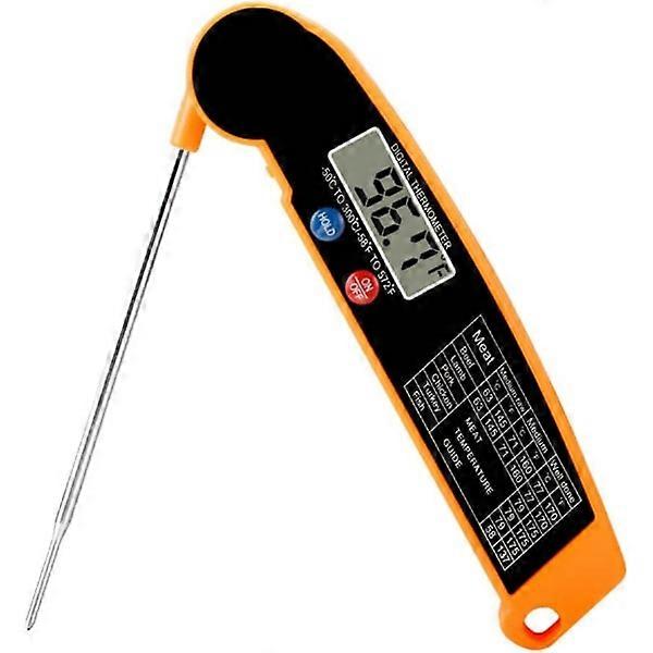 Digital meat thermometer, foldable probe, automatic on/off