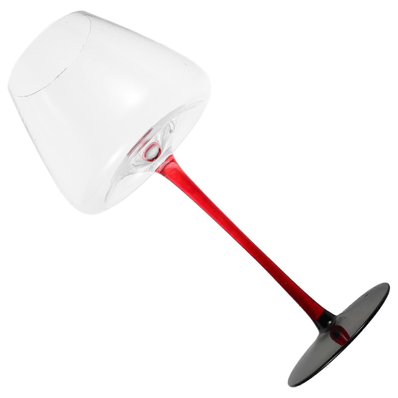 Burgundy Wine Glasses Red Stem Crystal Goblet for Drinking Use