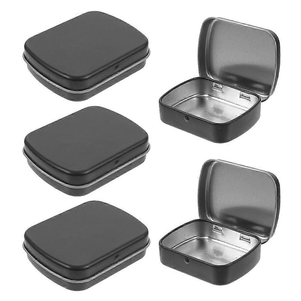 Portable Metal Tin Box for Storage with Lid 5Pcs Small Rectangular Tins